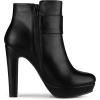 image:imageAllegra K Womens Chunky High Heels Platform Bow Decor Ankle BootsBlack