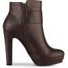 image:imageAllegra K Womens Chunky High Heels Platform Bow Decor Ankle BootsCoffee