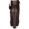 image:imageAllegra K Womens Chunky High Heels Platform Bow Decor Ankle BootsCoffee