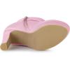 image:imageAllegra K Womens Chunky High Heels Platform Bow Decor Ankle BootsPink
