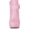 image:imageAllegra K Womens Chunky High Heels Platform Bow Decor Ankle BootsPink