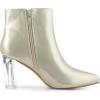 image:imageAllegra K Womens Clear Heel Pointed Toe Chunky Heels Ankle BootsGold