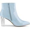 image:imageAllegra K Womens Clear Heel Pointed Toe Chunky Heels Ankle BootsSky Blue