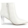 image:imageAllegra K Womens Clear Heel Pointed Toe Chunky Heels Ankle BootsWhite
