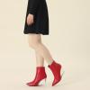 image:imageAllegra K Womens Clear Heel Pointed Toe Wedge Heels Ankle BootsRed