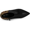 image:imageAllegra K Womens Contrast Color Leopard Print Stiletto Heel Ankle BootsBlack