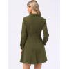 image:imageAllegra K Womens Denim Dress Button Down Collar V Neck Long Sleeve Aline Cotton Jean DressArmy Green