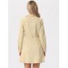 image:imageAllegra K Womens Denim Dress Button Down Collar V Neck Long Sleeve Aline Cotton Jean DressBeige