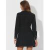 image:imageAllegra K Womens Denim Dress Button Down Collar V Neck Long Sleeve Aline Cotton Jean DressBlack