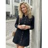 image:imageAllegra K Womens Denim Dress Button Down Collar V Neck Long Sleeve Aline Cotton Jean DressBlack