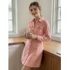 image:imageAllegra K Womens Denim Dress Button Down Collar V Neck Long Sleeve Aline Cotton Jean DressDark Pink