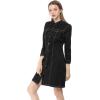 image:imageAllegra K Womens Denim Dresses Spring Summer Button Down 34 Sleeve 2026 Jean Mini DressBlack