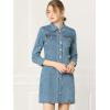 image:imageAllegra K Womens Denim Dresses Spring Summer Button Down 34 Sleeve 2026 Jean Mini DressBlues