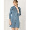 image:imageAllegra K Womens Denim Dresses Spring Summer Button Down 34 Sleeve 2026 Jean Mini DressBlues