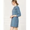 image:imageAllegra K Womens Denim Dresses Spring Summer Button Down 34 Sleeve 2026 Jean Mini DressBlues
