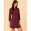 image:imageAllegra K Womens Denim Dresses Spring Summer Button Down 34 Sleeve 2026 Jean Mini DressBurgundy
