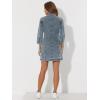 image:imageAllegra K Womens Denim Dresses Spring Summer Button Down 34 Sleeve 2026 Jean Mini DressGray Blue