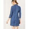 image:imageAllegra K Womens Denim Dresses Spring Summer Button Down 34 Sleeve 2026 Jean Mini DressLight Blue