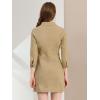 image:imageAllegra K Womens Denim Dresses Spring Summer Button Down 34 Sleeve 2026 Jean Mini DressLight Khaki