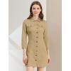 image:imageAllegra K Womens Denim Dresses Spring Summer Button Down 34 Sleeve 2026 Jean Mini DressLight Khaki