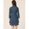 image:imageAllegra K Womens Denim Dresses Spring Summer Button Down 34 Sleeve 2026 Jean Mini DressMid Blue
