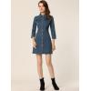 image:imageAllegra K Womens Denim Dresses Spring Summer Button Down 34 Sleeve 2026 Jean Mini DressMid Blue