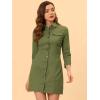 image:imageAllegra K Womens Denim Dresses Spring Summer Button Down 34 Sleeve 2026 Jean Mini DressOlive Green