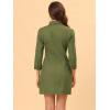 image:imageAllegra K Womens Denim Dresses Spring Summer Button Down 34 Sleeve 2026 Jean Mini DressOlive Green