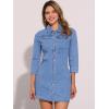 image:imageAllegra K Womens Denim Dresses Spring Summer Button Down 34 Sleeve 2026 Jean Mini DressSky Blue