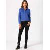 image:imageAllegra K Womens Faux Suede TurnDown Collar Shacket Flap Pockets Snap Button Western JacketBlue