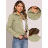 image:imageAllegra K Womens Faux Suede TurnDown Collar Shacket Flap Pockets Snap Button Western JacketLight Green