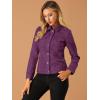 image:imageAllegra K Womens Faux Suede TurnDown Collar Shacket Flap Pockets Snap Button Western JacketPurple