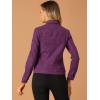 image:imageAllegra K Womens Faux Suede TurnDown Collar Shacket Flap Pockets Snap Button Western JacketPurple