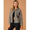 image:imageAllegra K Womens Faux Suede TurnDown Collar Shacket Flap Pockets Snap Button Western JacketTaupe
