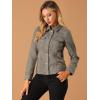 image:imageAllegra K Womens Faux Suede TurnDown Collar Shacket Flap Pockets Snap Button Western JacketTaupe