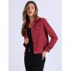 image:imageAllegra K Womens Faux Suede TurnDown Collar Shacket Flap Pockets Snap Button Western JacketWine Red