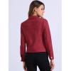 image:imageAllegra K Womens Faux Suede TurnDown Collar Shacket Flap Pockets Snap Button Western JacketWine Red