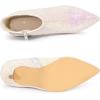 image:imageAllegra K Womens Glitter Pointed Toe Stiletto Heel Ankle BootsBling White