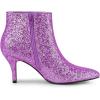 image:imageAllegra K Womens Glitter Pointed Toe Stiletto Heel Ankle BootsPurple