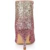 image:imageAllegra K Womens Glitter Pointed Toe Stiletto Heel Ankle BootsSilver Pink