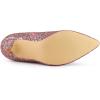 image:imageAllegra K Womens Glitter Pointed Toe Stiletto Heel Ankle BootsSilver Pink