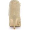 image:imageAllegra K Womens Glitter Pointed Toe Zipper Stiletto Heel Ankle BootsGold