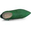 image:imageAllegra K Womens Glitter Pointed Toe Zipper Stiletto Heel Ankle BootsGreen