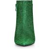 image:imageAllegra K Womens Glitter Pointed Toe Zipper Stiletto Heel Ankle BootsGreen