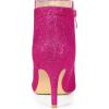 image:imageAllegra K Womens Glitter Pointed Toe Zipper Stiletto Heel Ankle BootsHot Pink