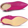 image:imageAllegra K Womens Glitter Pointed Toe Zipper Stiletto Heel Ankle BootsHot Pink