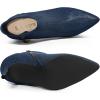 image:imageAllegra K Womens Glitter Pointed Toe Zipper Stiletto Heel Ankle BootsNavy Blue