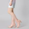 image:imageAllegra K Womens Gogo Boots Square Toe Side Zip Chunky Heels Ankle BootsNude