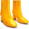 image:imageAllegra K Womens Gogo Boots Square Toe Side Zip Chunky Heels Ankle BootsYellow