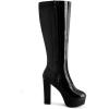 image:imageAllegra K Womens Patent Leather Platform Gogo Boots Chunky Heel Knee High BootsBlack